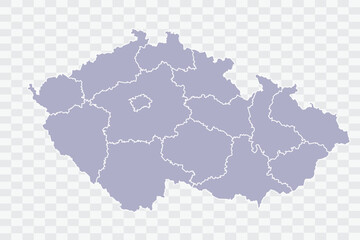 Czech Republic Map silver Color on White Background quality files Png Art & Illustration