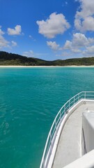 The perfect white sand beaches and turquoise ocean around Fraser Island (Kgari) in Queensland, Australia