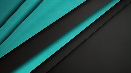 Abstract Background, bold black and vivid turquoise in a minimalist design, sharp contrast and clean lines 
