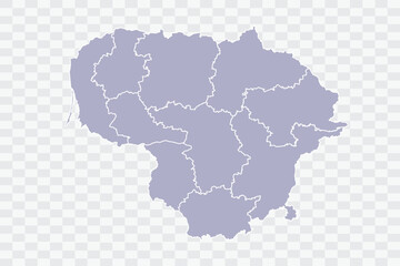 Lithuania Map silver Color on White Background quality files Png Art & Illustration