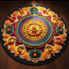 Fototapeta premium mandala made of colored sand.