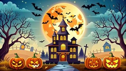 Fototapeta premium Halloween Celebration Background Design illustration