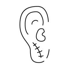ear surgery line icon vector. ear surgery sign. isolated contour symbol black illustration