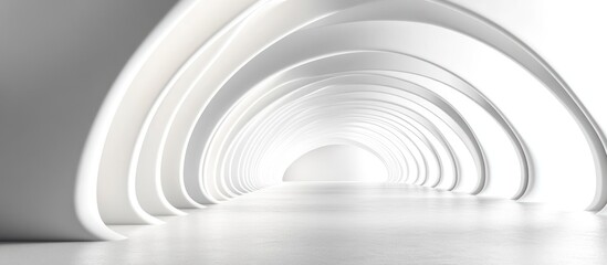 Obraz premium Abstract White Tunnel with Curved Walls