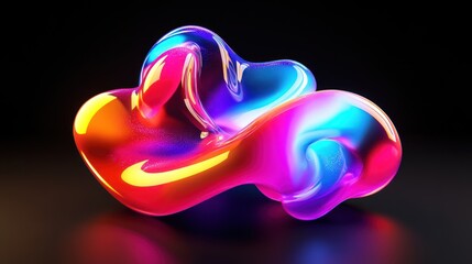 Obraz premium Intertwined Glowing Shapes in Vibrant Colors