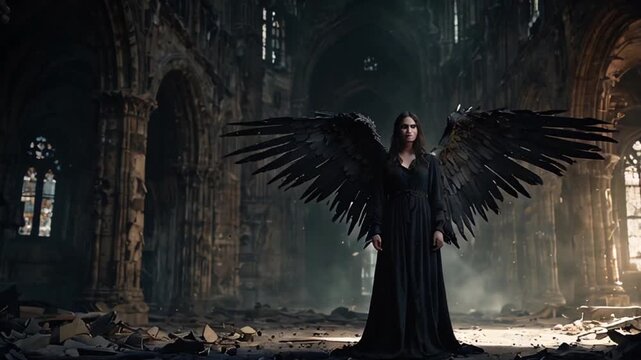 Fallen Angel a once-beautiful angel with tattered wings
