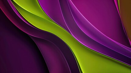 Abstract Background, deep purple and vibrant lime green in a minimalist composition, high contrast colors