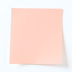 A blank pink sticky note., isolated white background