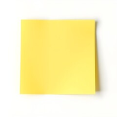 A blank yellow sticky note., isolated white background