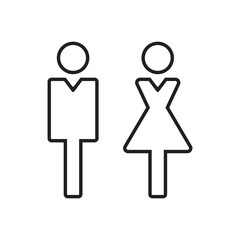 Lavatory and restroom sign for man and women isolated icon graphic vector