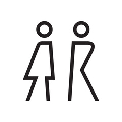 Lavatory and restroom sign for man and women isolated icon graphic vector