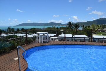 A nice tropical hotel in Queensland australia overlooking the turquoise blue ocean