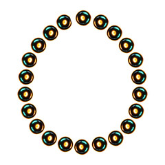 Alphabet letter o with glowing spheres