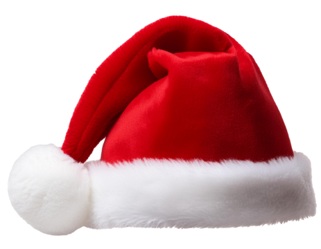 Weihnachtsmützr, isoliert auf weißen Hintergrund, Freisteller, Transparent 