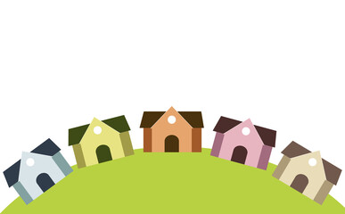 かわいいカラフルな家の素材