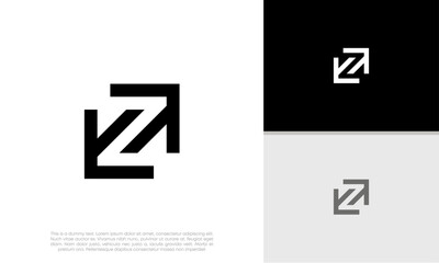 Initials Z logo design. Initial Letter Logo. Innovative high tech logo template.