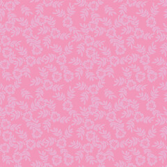 Elegance pink floral stems seamless pattern on a grey background. Vector hand drawn. Artistic, abstract flowers and tiny leaves, buds bells printing. Template for designs, fabric, fashion, textile

