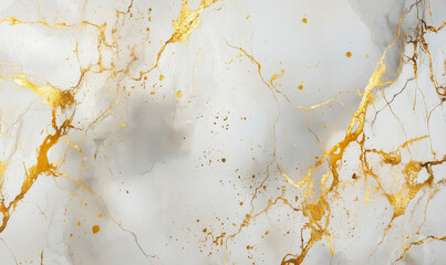 A gold and white marble wall with gold streaks and spots. The wall is very textured and has a lot of detail