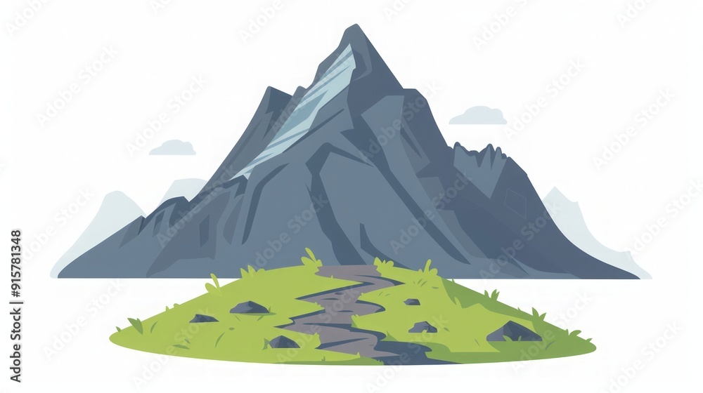 Wall mural Mountain Peak Landscape Illustration