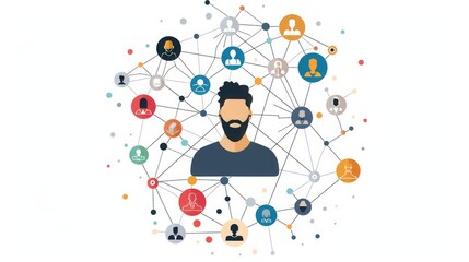 Social Network Illustration: Connecting People