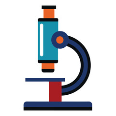 Microscope Vector Illustration Icon - Colorful Line Art Logo.