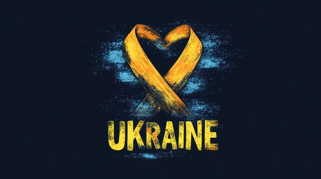 Banner with the flag of Ukraine. Independence day of Ukraine. Stand and support for Ukraine