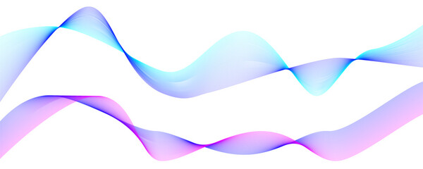 Gradient wavy structure or sound equalizer. Lines texture created by bend tool. Abstract smooth and motion isolated design. Vector illustration.