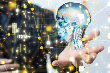 digital medical futuristic interface 3D rendering