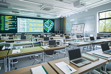 interior of a IT classroom 
