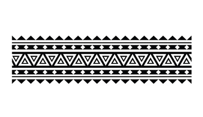 Polynesian pattern tribal tattoo border. Tribal tattoo geometric fore arm samoan band.Tattoo eps forearm samoan sleeve bracelet.Fabric seamless isolated hawaiian pattern on white background.