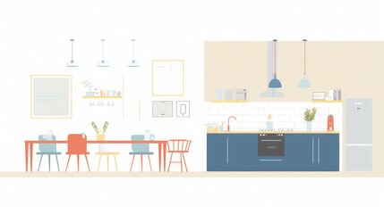 Modern Minimalist Kitchen Design with Dining Area