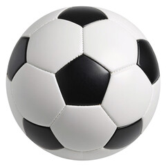 Black and white soccer ball and football transparent background. Sport concept.