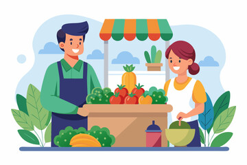 Vegetable Seller Illustration