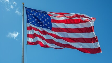 Obraz premium The blue American flag background is useful for banners, slides and social media posts