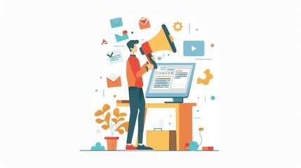 Fototapeta premium Digital Marketing Strategy: Reach Your Audience with Powerful Campaigns