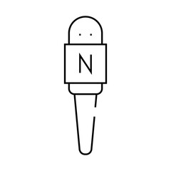 microphone journalist device line icon vector. microphone journalist device sign. isolated contour symbol black illustration