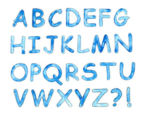 Alphabet, Buchstaben in Aquarell handgemalt © imaginando