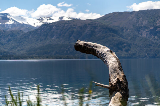 Traful Lake in Traful Village in Argentina mountains Patagonia as a part of siete lagos route