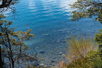Traful Lake in Traful Village in Argentina mountains Patagonia as a part of siete lagos route