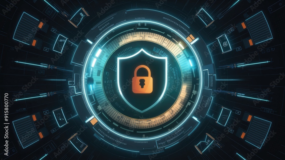 Poster 3d illustration of credit card security for uiux web app and presentation use