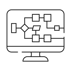 electrical circuit computer screen line icon vector. electrical circuit computer screen sign. isolated contour symbol black illustration