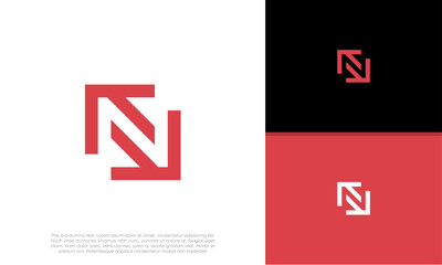 Initials N logo design. Initial Letter Logo. Innovative high tech logo template.	
