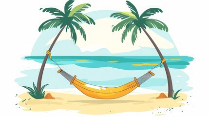 Relaxing in a Hammock on a Tropical Beach