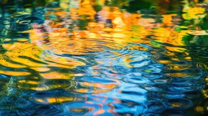 Abstract Water Reflection of Autumn Colors