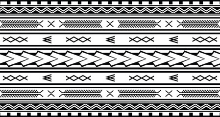 Polynesian pattern tribal tattoo border. Tribal tattoo geometric fore arm samoan band.Tattoo eps forearm samoan sleeve bracelet.Fabric seamless isolated hawaiian pattern on white background.