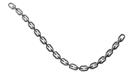 3d metal chain rendre with transparent background saved as PNG .
