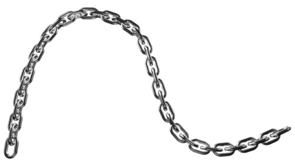 3d metal chain rendre with transparent background saved as PNG .

