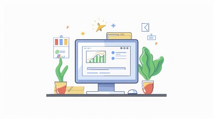 Business Growth: Data Analysis and Success on a Modern Desk