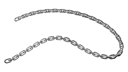 3d metal chain rendre with transparent background saved as PNG .
