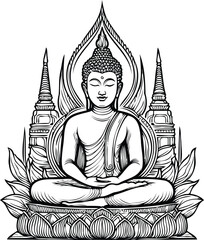 Buddha statue outline